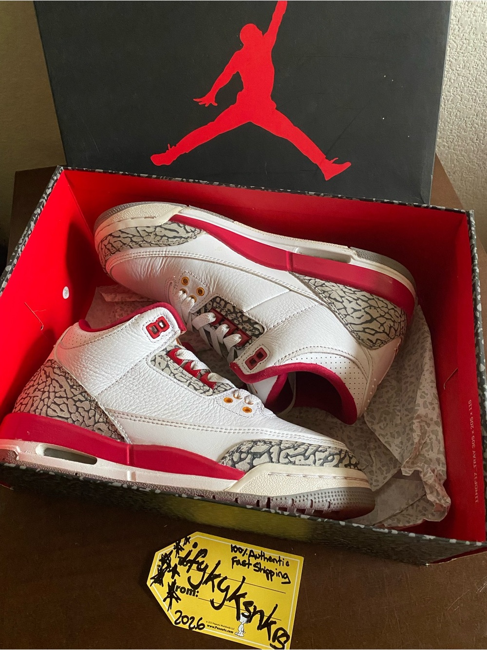 Jordan Kids White & Red Retro Elephant Print Sneakers